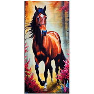 4sleep Quick-drying beach towel 70 × 147 cm - Horse - Bath Towel