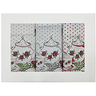 4sleep Set of kitchen cotton tea towels, 3 pcs, Tea service rose - Kitchen Towel