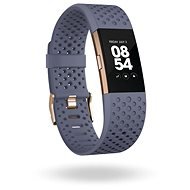 Fitbit Charge 2 Large Blue Grey Rose Gold Sport - Fitness Tracker
