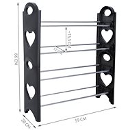 ISO 5179 Skládací botník 12 párů - černý - Shoe Rack