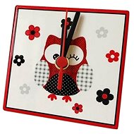 HOME ELEMENTS Clock 11 cm, red owl - Table Clock