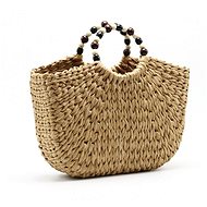 eCa Wicker bag with beads XXL brown - Handbag