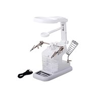 Verk 09121_B Magnifier holder with third hand with LED light - Magnifying Glass