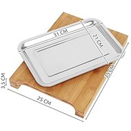 ISO 8651 Bamboo cutting board with tray 35×25cm - Cutting Board