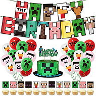 FunCo Big Birthday Set Minecraft Pixel 49 pcs - Party Accessories