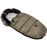 Baby Nellys - FLUFFY with fur, olive - Stroller Footmuff