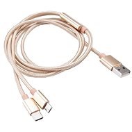 AKASA A típusú USB-ről C- és micro B típusúra - töltő és szinkronizáló kábel / AK-CBUB42-12GL - Adatkábel