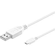 PremiumCord USB 2.0 prepojovací A-B micro 1 m biely - Dátový kábel