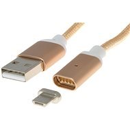 PremiumCord USB 2.0 mágneses csatlakozókábel A-B micro, 1m, arany - Adatkábel