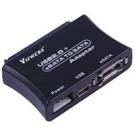 QCP konvertor - USB 2.0 + eSATA na SATA adaptér s kabelem, napájecí adaptér - Adapter