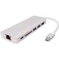 PremiumCord USB 3.1 - HDMI + RJ45 + 2xUSB3.0 + SD card + PD charge - Port replikátor