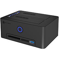 Icy Box IB-1233CL-CR for 2x 2.5"/3.5" drives with card reader and USB hub - External Docking Station