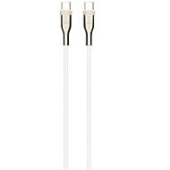 FIXED Cable USB-C/USB-C a podporou PD 1.2m USB 2.0 100W pletený biely - Dátový kábel