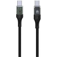 FIXED Cable USB-C/USB-C kábel kijelzővel és PD támogatással, 2 m, USB 2.0, 100 W, fekete - Adatkábel