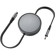 FIXED Retractable Cable mit USB-C/USB-C-Anschlüssen, 1 m, PD 100 W, 480 Mbps, grau - Datenkabel