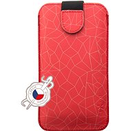 FIXED Soft Slim with PU Closure, PU Leather, 4XL Size + Red Mesh Motif - Phone Case