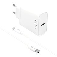 FIXED Travel USB-C + 1m USB-C to USB-C kábel - PD, 20W, fehér - Töltő adapter