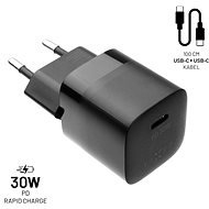 FIXED PD Rapid Charge Mini with USB-C output and USB-C/USB-C cable support PD 1m 30W black - AC Adapter