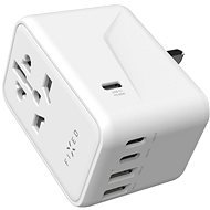 FIXED Voyager Travel GaN Adapter EU UK USA/AUS with 3xUSB-C and 2xUSB output PD 65W white - AC Adapter