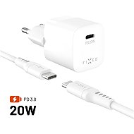 FIXED Mini with USB-C output and USB-C/USB-C cable 1.2m support PD 20W white - Wall Charger