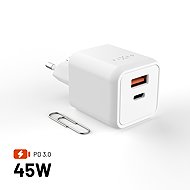 FIXED Mini GaN with USB-C/USB output and PD 45W support white - Wall Charger