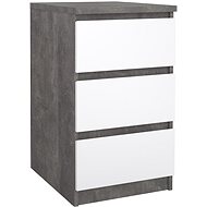 FALCO Commode Simplicity 237 concrete / white gloss - Chest of Drawers