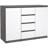 FALCO Commode Simplicity 236 concrete / white gloss - Chest of Drawers