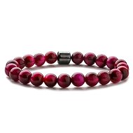 Flor de Cristal Bracelet made of genuine stones Tiger Eye Magenta and Hematite - Bracelet