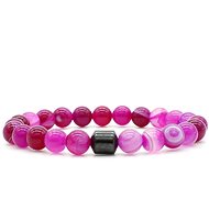 Flor de Cristal Bracelet made of genuine stones Agate pink and Hematite - Bracelet