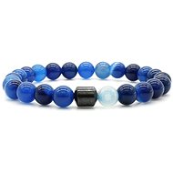 Flor de Cristal Bracelet made of genuine stones Blue Agate and Hematite - Bracelet