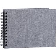 Focus Base Line Canvas Wire-O 23 × 17, Grey w. black sheets - Photo Album