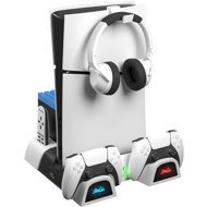 Froggiex FX-P5-C4-W PS5/PS5 Slim Multifunctional Cooling Stand + Headset holder - Game Console Stand