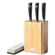 G21 Damascus Premium in bamboo block 5 pcs + sharpening stone - Knife Set