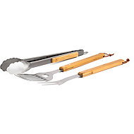 G21 Grilling tools set of 3, bamboo, stainless steel - Grill Set
