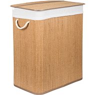 G21 Laundry basket 105 l with divider, bamboo with white basket - Laundry Basket