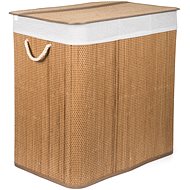 G21 Laundry basket 150 l with dividers, bamboo with white basket - Laundry Basket