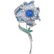 Gaira brooch Flower 32622 silver blue - Brooch