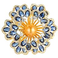 Gaira brooch Golden flower 32345 - Brooch