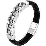 Gaira Kožený náramek Chain 30294-22 černý - Bracelet