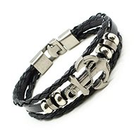 GAIRA Leather bracelet Anchor 3011 black - Bracelet