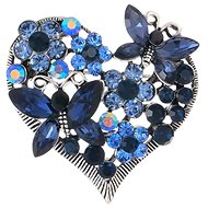 Gaira Brooch Heart 340139 blue - Brooch