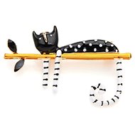 Gaira Brooch Cat 340038 black - Brooch