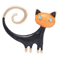 Gaira Brooch Cat 340059 black-orange - Brooch