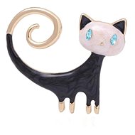 Gaira Brooch Cat 340059 black and white - Brooch