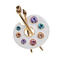 Gaira Brooch Painting palette 340115 white - Brooch