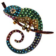 Gaira Brooch Chameleon 340057 green - Brooch