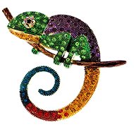 Gaira Brooch Chameleon 340057 purple - Brooch