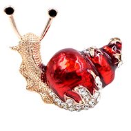 Gaira Snail brooch 340032 red - Brooch