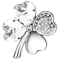 Gaira Brooch Silver Quatrefoil 313001 clear - Brooch