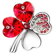Gaira Quatrefoil 313001 Silver-red - Brooch